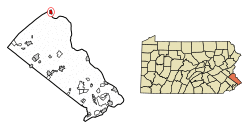 Location in Bucks County, Pennsylvania.