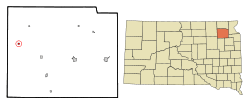 Location in Day County and the state of South Dakota
