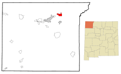 Location within San Juan County and New Mexico
