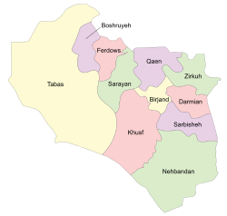 South Khorasan counties