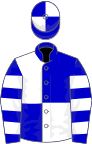 Blue and white (quartered), hooped sleeves, quartered cap