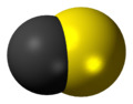 Space-filling model of the carbon monosulfide molecule