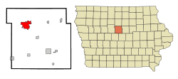 Location of Webster City, Iowa