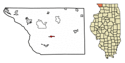 Location of Elizabeth in Jo Daviess County, Illinois.