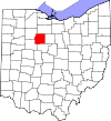 State map highlighting Wyandot County