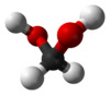 Ball and stick model of the methanediol