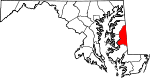 State map highlighting Caroline County