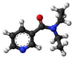 Nikethamide molecule ball.png