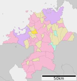 Location of Sasaguri in Fukuoka Prefecture