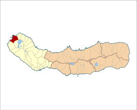 Location of the civil parish of Ginetes in the municipality of Ponta Delgada