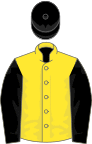 Yellow, black sleeves and cap
