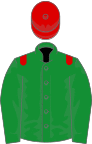 Green, red epaulettes, red cap