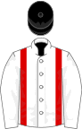 White, red braces, black cap