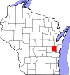 State map highlighting Calumet County