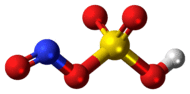 Ball-and-stick model of the nitrosylsulfuric acid molecule