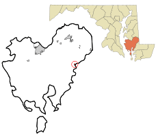 Location of Vienna, Maryland