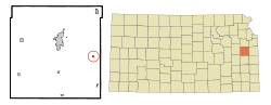 Location within Franklin County and Kansas