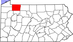 Location of Warren County in Pennsylvania