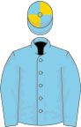 Sky blue, gold quartered cap