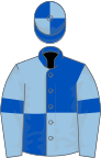 Royal blue and light blue (quartered), light blue sleeves, royal blue armlets