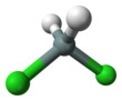 Ball and stick model of dichlorosilane