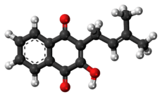 Ball-and-stick model of lapachol