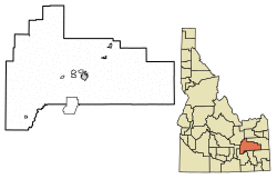 Location of Atomic City in Bingham County, Idaho.