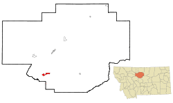 Location of Highwood, Montana
