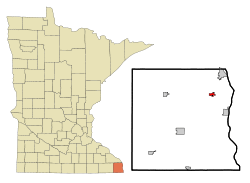 Location of Hokah, Minnesota