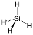 Stereo structural formula of silane with implicit hydrogens
