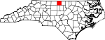 State map highlighting Caswell County