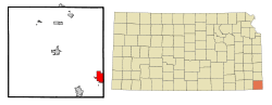 Location within Cherokee County and Kansas