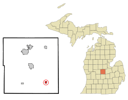 Location of Ashley in Gratiot County, Michigan