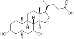 Skeletal formula of chenodeoxycholic acid