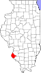 State map highlighting Monroe County