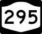 New York State Route 295 and Massachusetts Route 295 marker