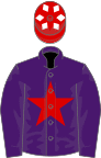 Purple, Red star and sleeves, Red cap with white peak
