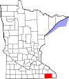 State map highlighting Fillmore County