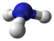 Ball-and-stick model of the ammonia molecule