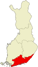 Location of Southern Finland Province