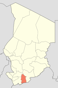 Map of Chad showing Mandoul.