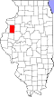 State map highlighting Warren County