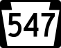 Pennsylvania Route 547 marker