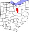 State map highlighting Ashland County