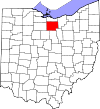 State map highlighting Huron County