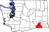 State map highlighting Walla Walla County