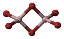 Ball and stick model of dimeric aluminium bromide