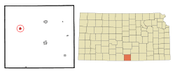 Location within Harper County and Kansas