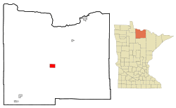 Location of the city of Big Falls within Koochiching County, Minnesota