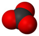 Space-filling model of the carbonate ion